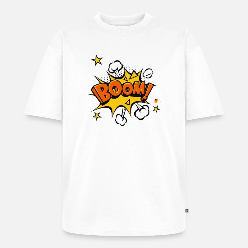 Boom Comic Explosion - T-shirt Premium bio oversize Unisexe - blanc