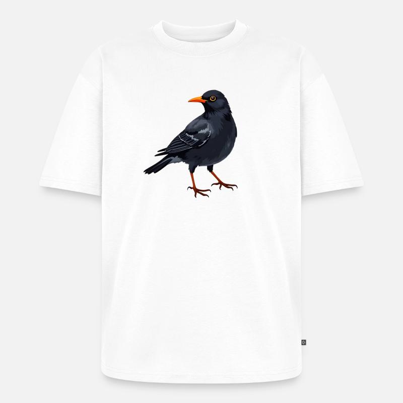 Amsel - Unisex Premium Oversized Bio T-Shirt - Weiß