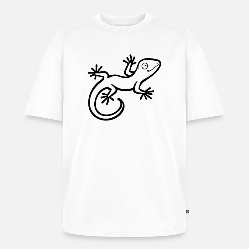 Eidechse - Unisex Premium Oversized Bio T-Shirt - Weiß