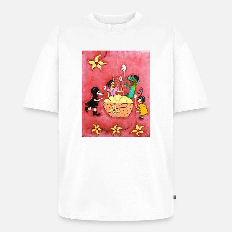 Vanille Pudding - Unisex Premium Oversized Bio T-Shirt - Weiß
