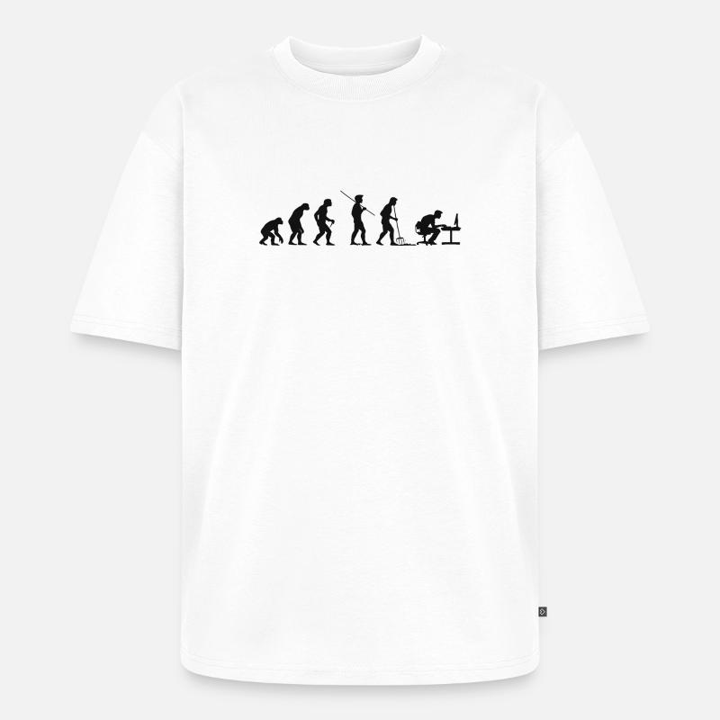 Programmierer Computerfreak Evolution - Unisex Premium Oversized Bio T-Shirt - Weiß