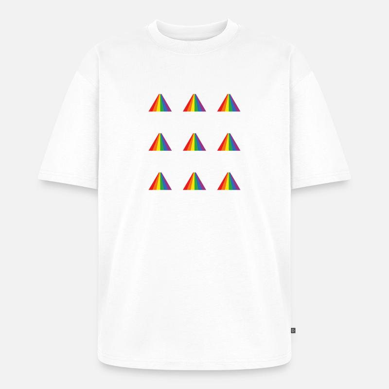 Rainbow Pyramid Pattern - Unisex Premium Oversized Organic T-Shirt - white