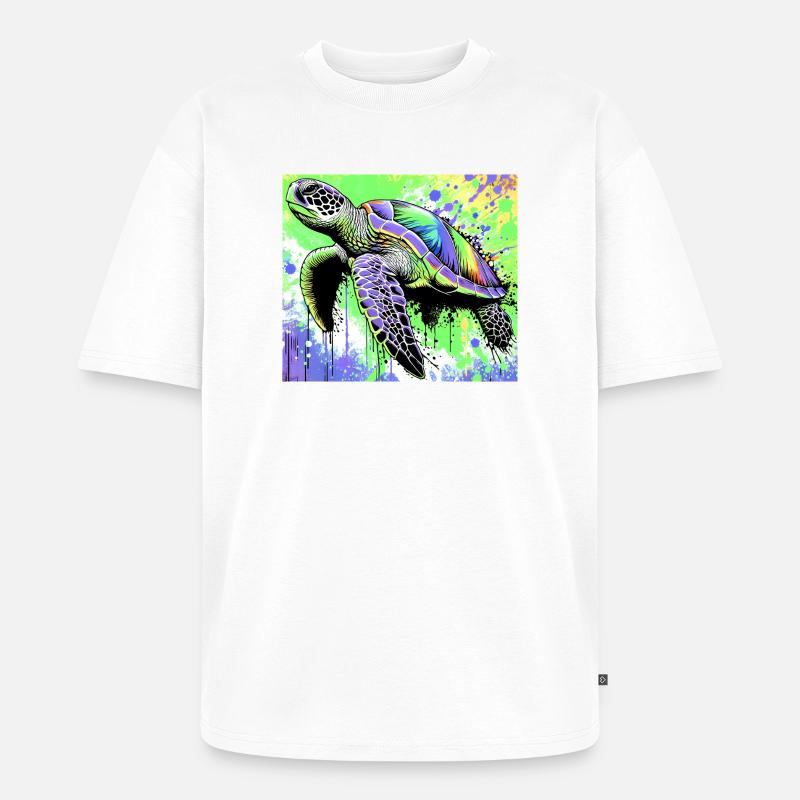 turtle - Unisex Premium Oversized Organic T-Shirt - white