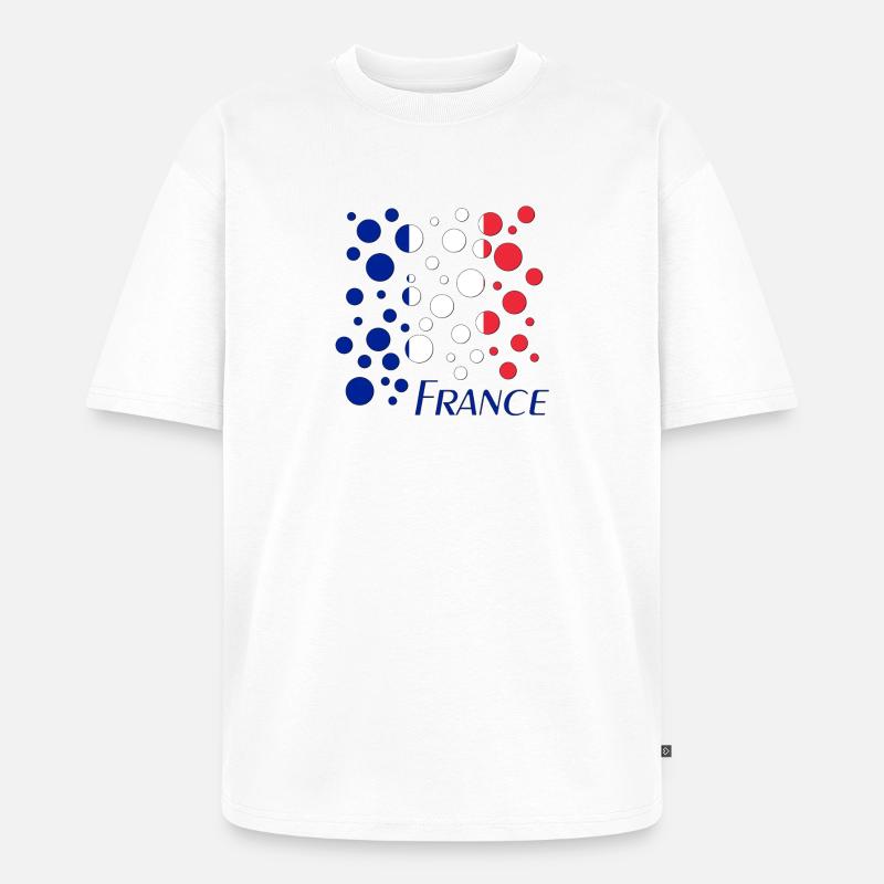 French Circle Dots Pattern - Unisex Premium Oversized Organic T-Shirt - white