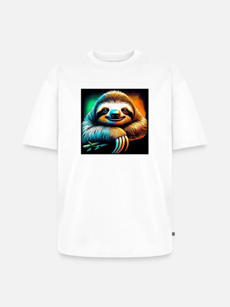 Faultier - Unisex Premium Oversized Bio T-Shirt - Weiß
