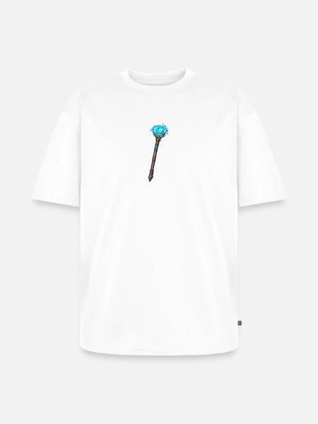 Magischer Kristallstab Blau - Unisex Premium Oversized Bio T-Shirt - Weiß