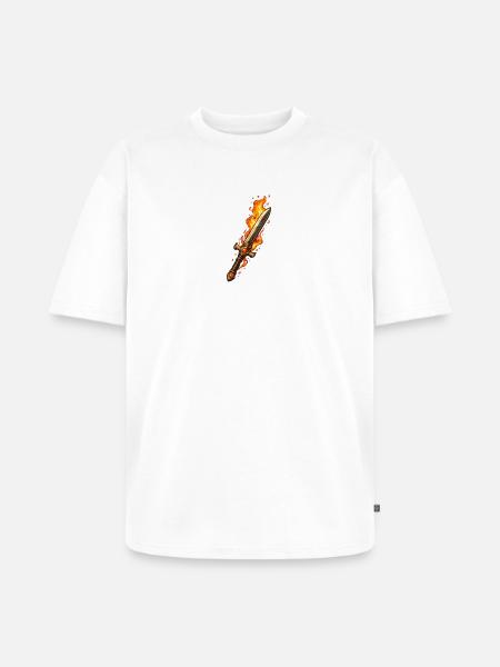 Fireblade Flaming Sword - Unisex Premium Oversized Organic T-Shirt - white