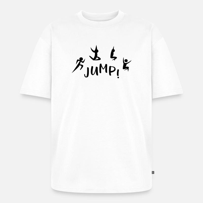 Weitsprung - Unisex Premium Oversized Bio T-Shirt - Weiß