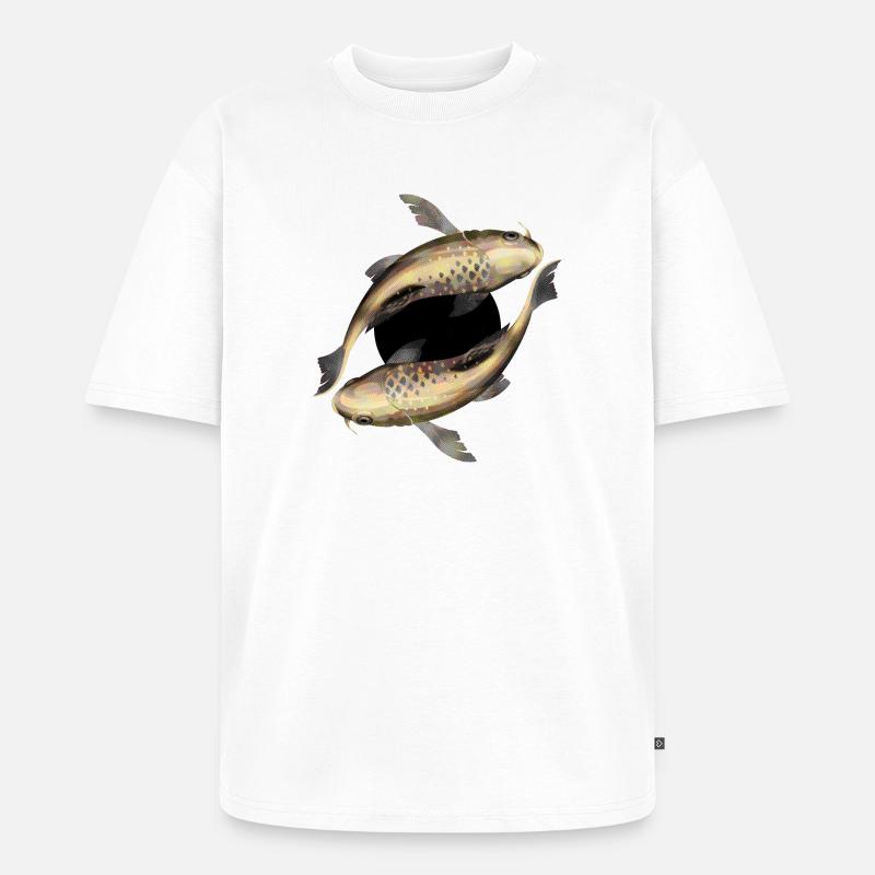 fische stenzeichen - Unisex Premium Oversized Bio T-Shirt - Weiß
