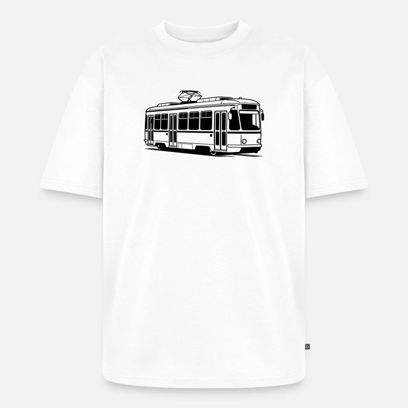 Straßenbahn - Unisex Premium Oversized Bio T-Shirt - Weiß