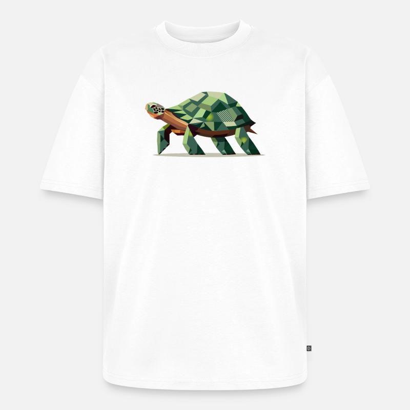 Stylized turtle in polygonal design - Unisex Premium Oversized Organic T-Shirt - white