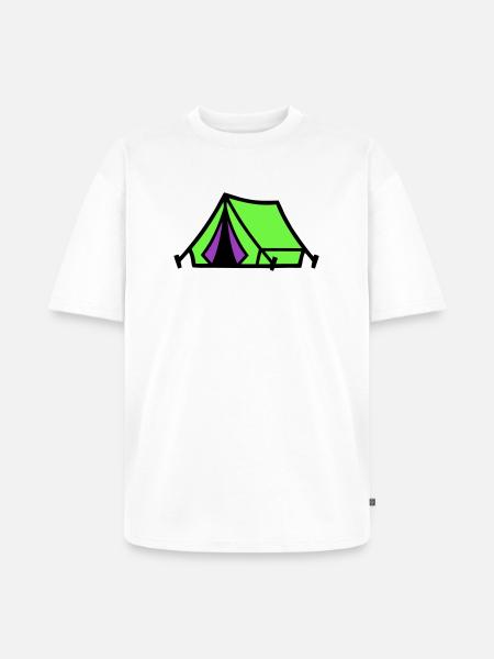 Festival Tent Camping Icon - Unisex Premium Oversized Organic T-Shirt - white