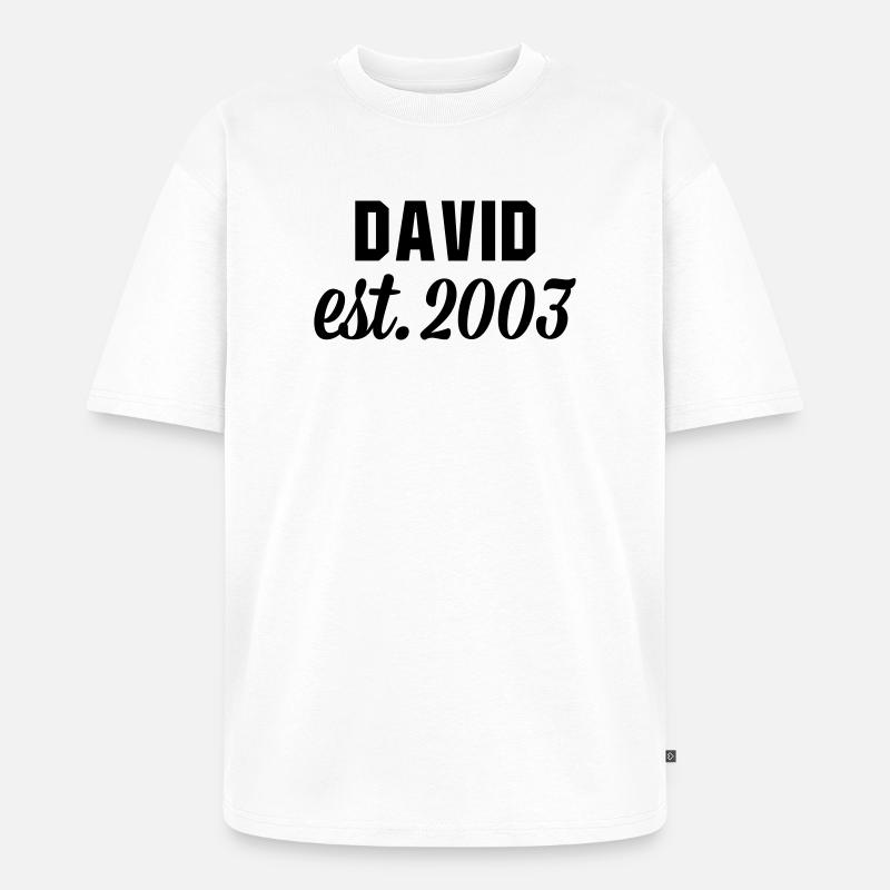 David est 2003 - Unisex Premium Oversized Bio T-Shirt - Weiß