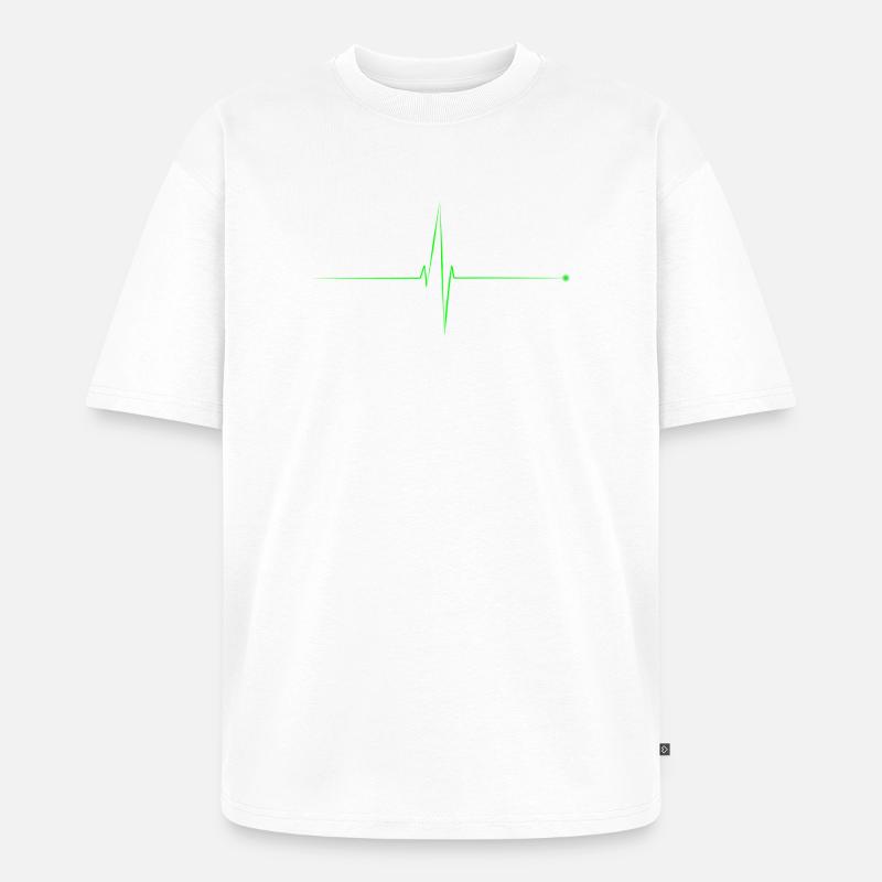 electrocardiogram - Unisex Premium Oversized Organic T-Shirt - white