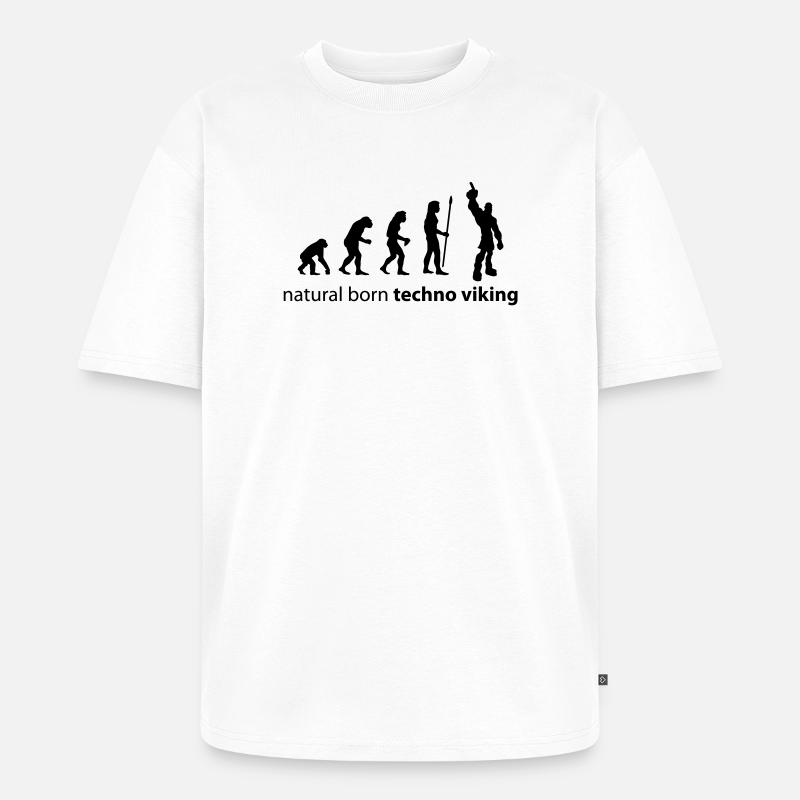 evolution_techno_viking - T-shirt Premium bio oversize Unisexe - blanc