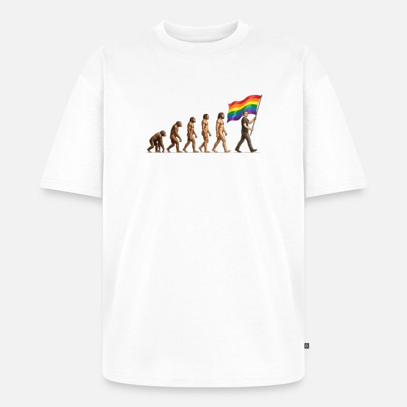 LGBTQ-Pride-Monat – Pride-Entwicklung - Unisex Premium Oversized Bio T-Shirt - Weiß