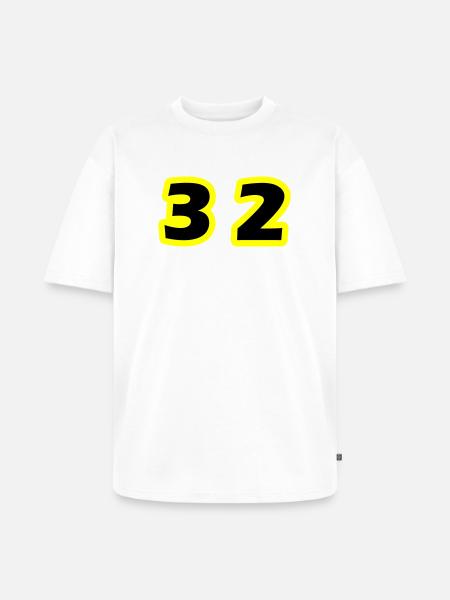 32 Number Symbol - Unisex Premium Oversized Organic T-Shirt - white