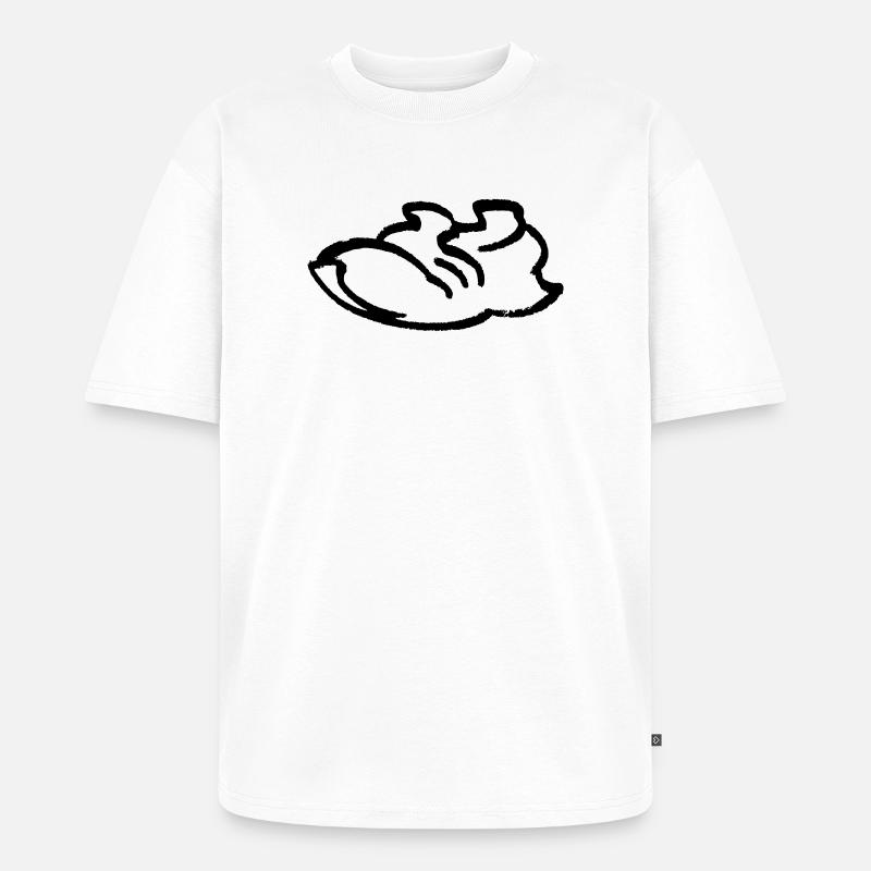 Laufschuh Kontur - Unisex Premium Oversized Bio T-Shirt - Weiß