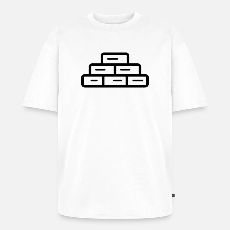 brique - T-shirt Premium bio oversize Unisexe - blanc