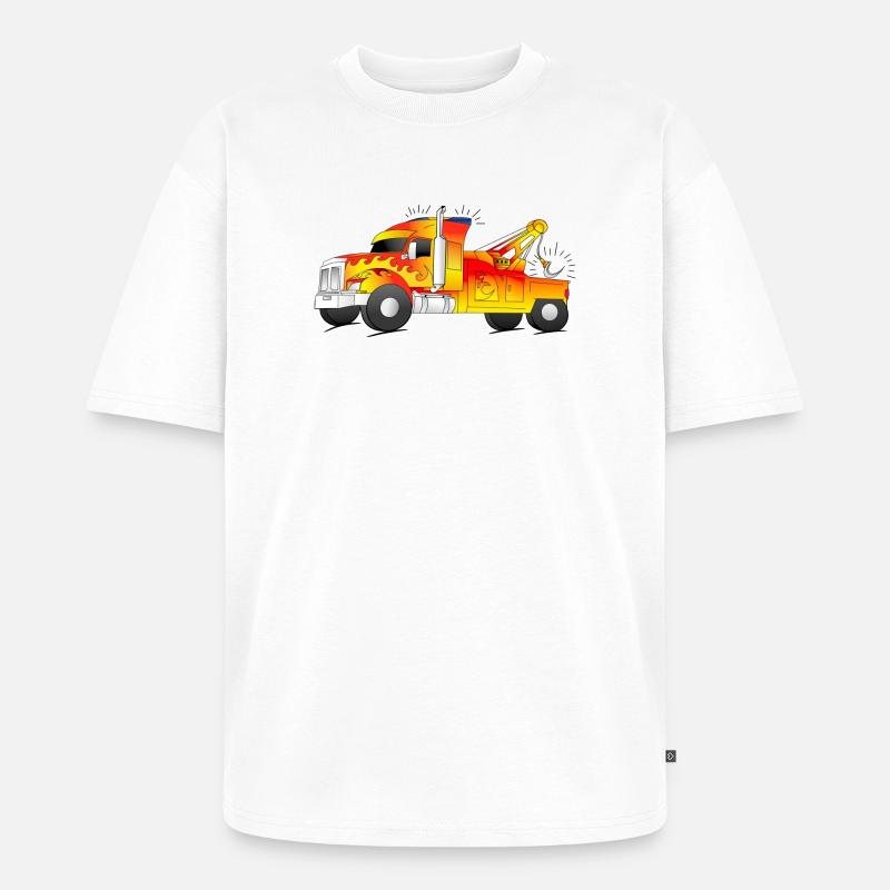 cooler Abschleppwagen Abschlepper LKW - Unisex Premium Oversized Bio T-Shirt - Weiß