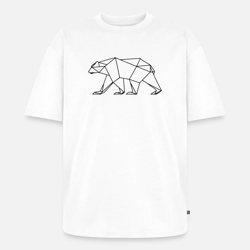 Polar Bär Polygon Eisbär Symbol - Unisex Premium Oversized Bio T-Shirt - Weiß