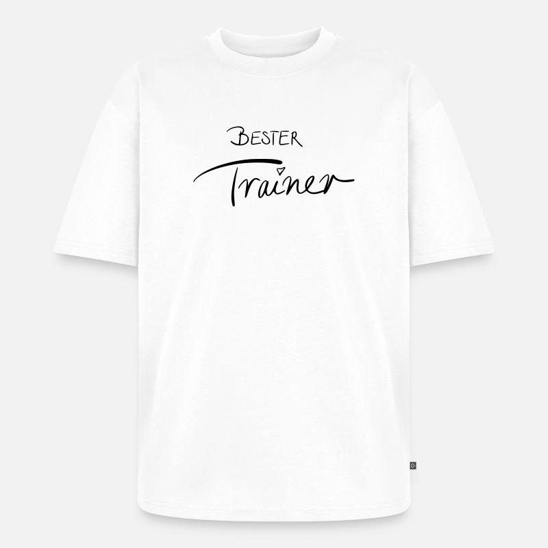 Bester Trainer - Unisex Premium Oversized Bio T-Shirt - Weiß