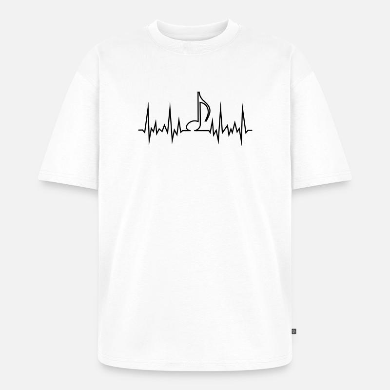 wave_note - Unisex Premium Oversized Bio T-Shirt - Weiß