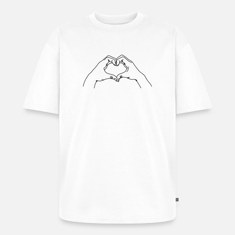 Handgeste LIEBE - Unisex Premium Oversized Bio T-Shirt - Weiß