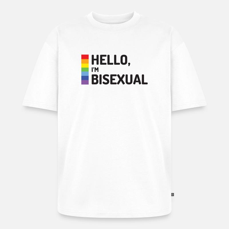 Hallo, ich bin bisexuell - Unisex Premium Oversized Bio T-Shirt - Weiß