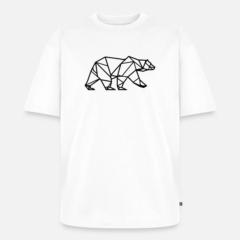 Eisbär Polar Bär Polygon Symbol - Unisex Premium Oversized Bio T-Shirt - Weiß