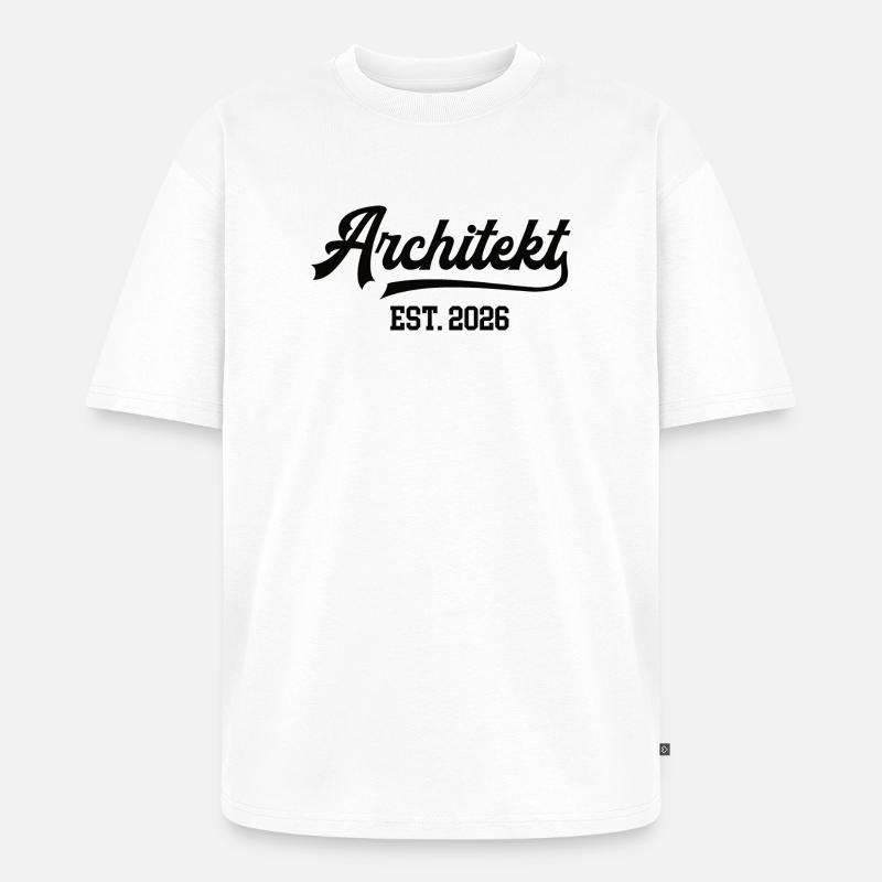 Architekt Architekturstudium Student Architektur - Unisex Premium Oversized Bio T-Shirt - Weiß