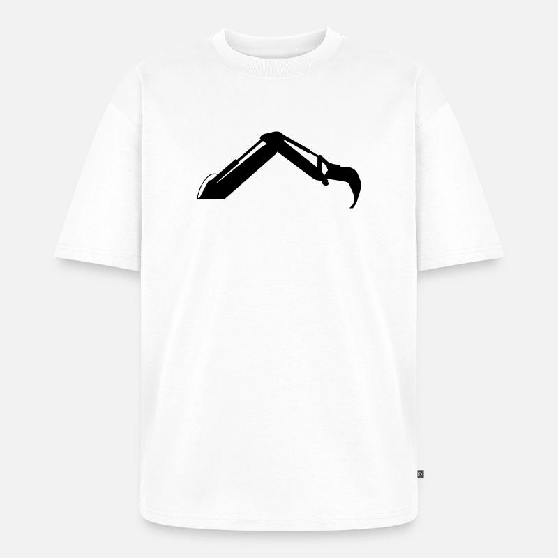 Baggerarm – Grabekraft - Unisex Premium Oversized Bio T-Shirt - Weiß