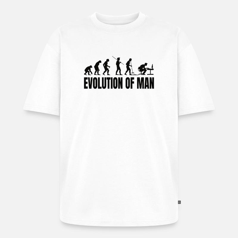 Programmierer Computerfreak Evolution - Unisex Premium Oversized Bio T-Shirt - Weiß