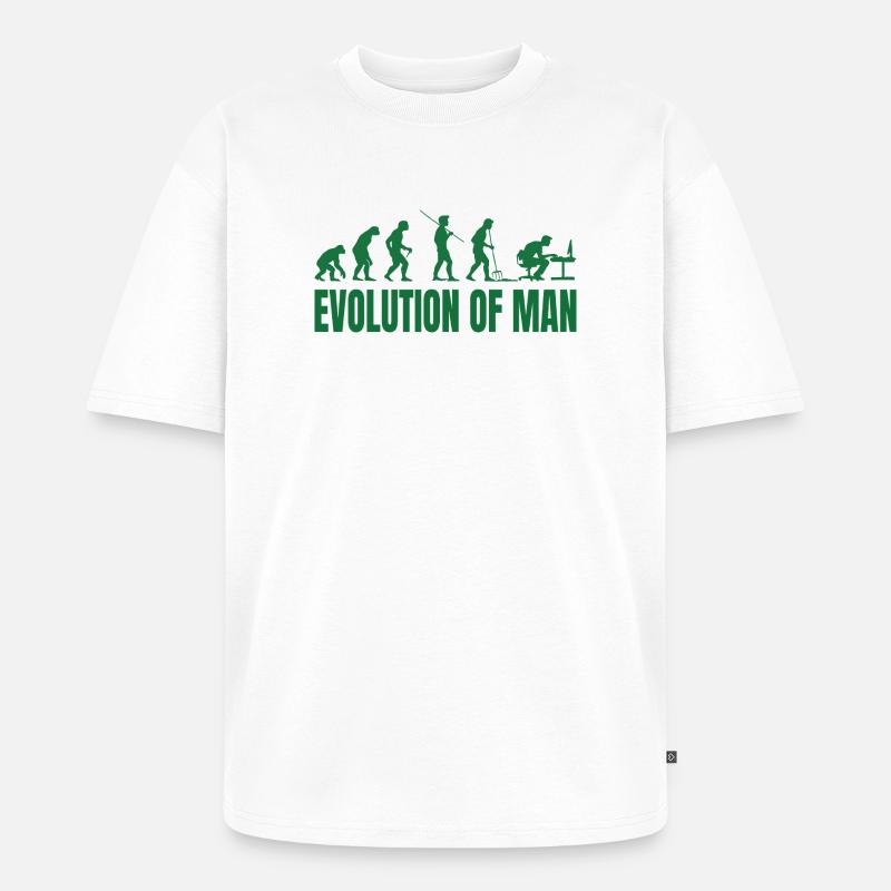 Évolution de l’homme Programmeur IT - T-shirt Premium bio oversize Unisexe - blanc