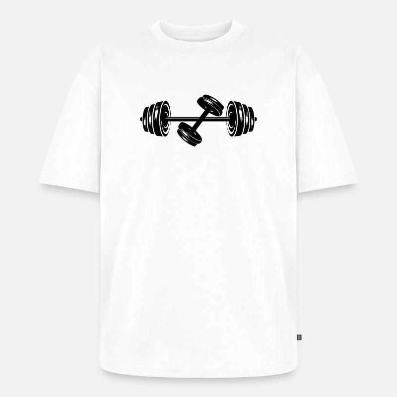 Gewichte Hantelscheiben Hantel 2 - Unisex Premium Oversized Bio T-Shirt - Weiß