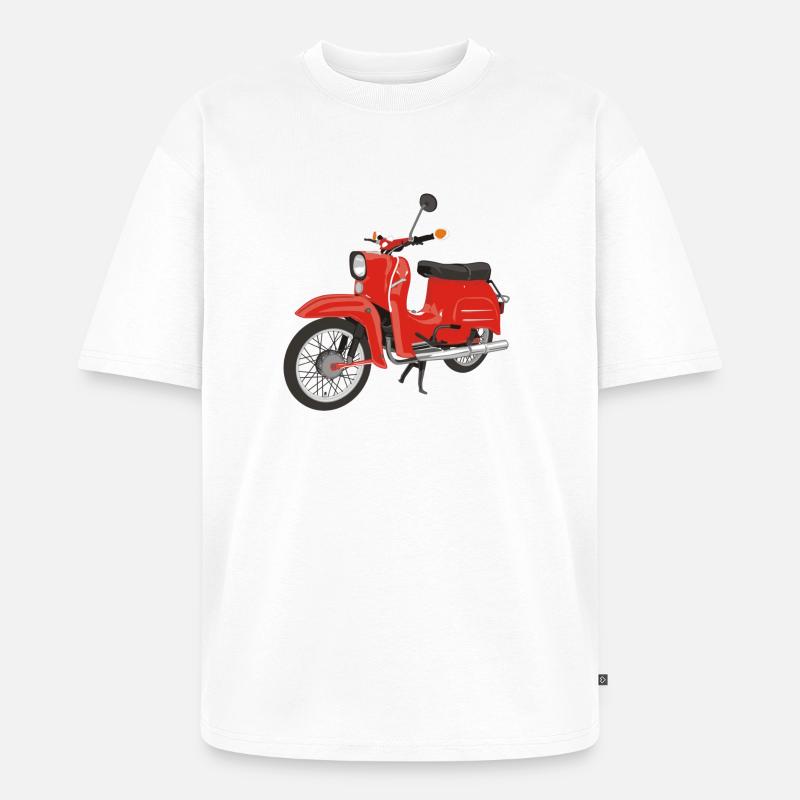 Simson Schwalbe - Unisex Premium Oversized Bio T-Shirt - Weiß