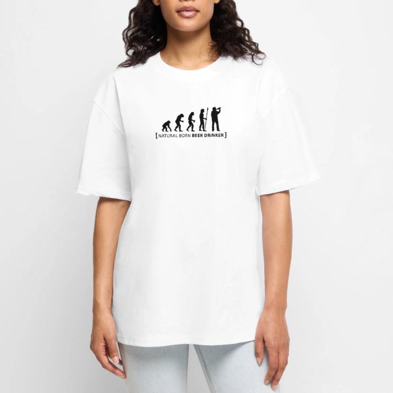evolution_beer_drinker Unisex Premium Oversized Bio T-Shirt