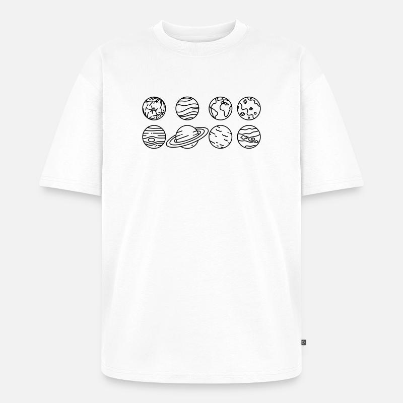 Solar System Planets – Solar System Space - Unisex Premium Oversized Organic T-Shirt - white