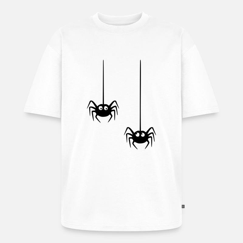 Spinne - Spider - Duo - Unisex Premium Oversized Bio T-Shirt - Weiß