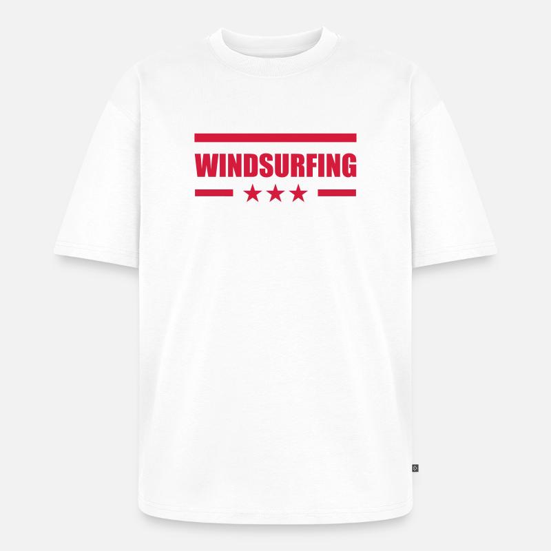 Windsurfen / Windsurfer / Windsurf / Windsurfing - Unisex Premium Oversized Bio T-Shirt - Weiß