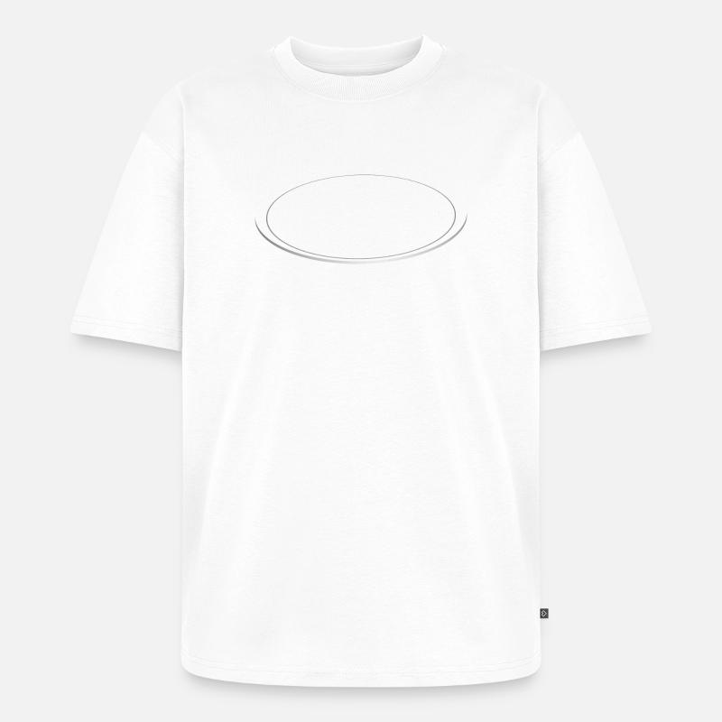 3D Saturnring metallic - Unisex Premium Oversized Bio T-Shirt - Weiß