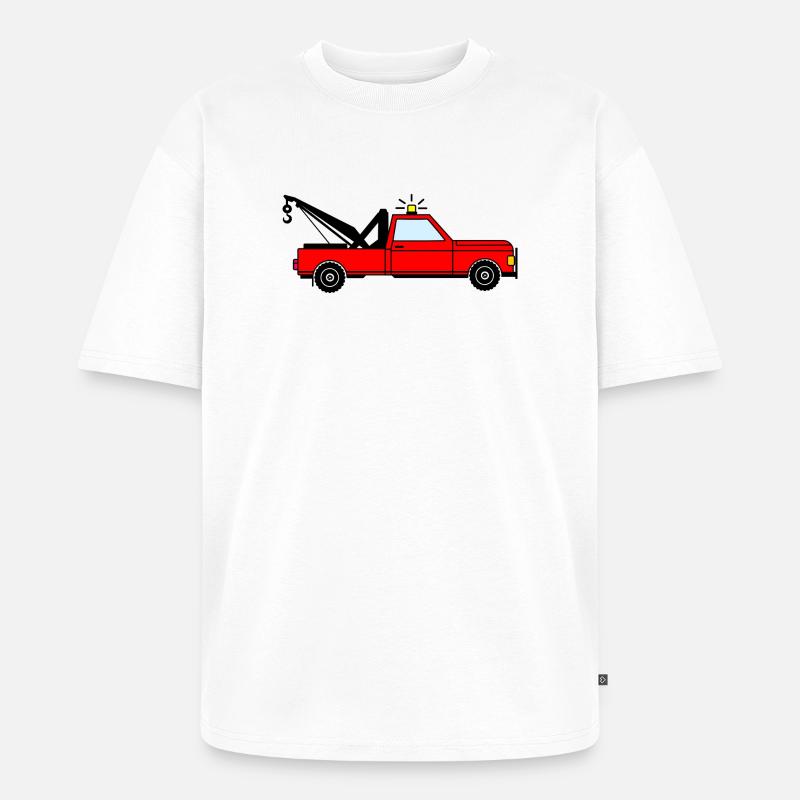 Abschleppwagen rot - Unisex Premium Oversized Bio T-Shirt - Weiß