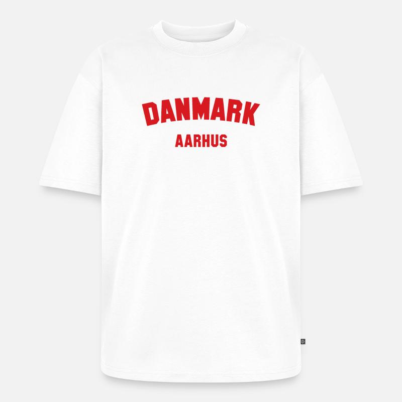 AARHUS Denmark Dänemark - Unisex Premium Oversized Bio T-Shirt - Weiß