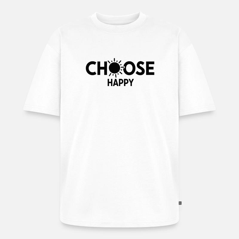 Bright Sunburst Wählen Sie Happy Design - Unisex Premium Oversized Bio T-Shirt - Weiß
