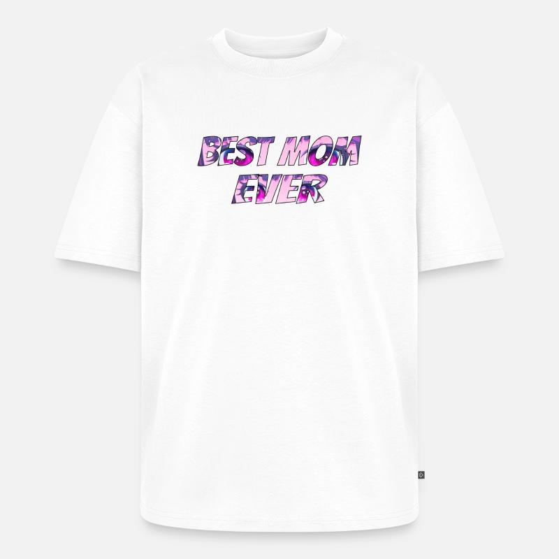 Best Mom Ever Pink Psy Pattern - Unisex Premium Oversized Bio T-Shirt - Weiß