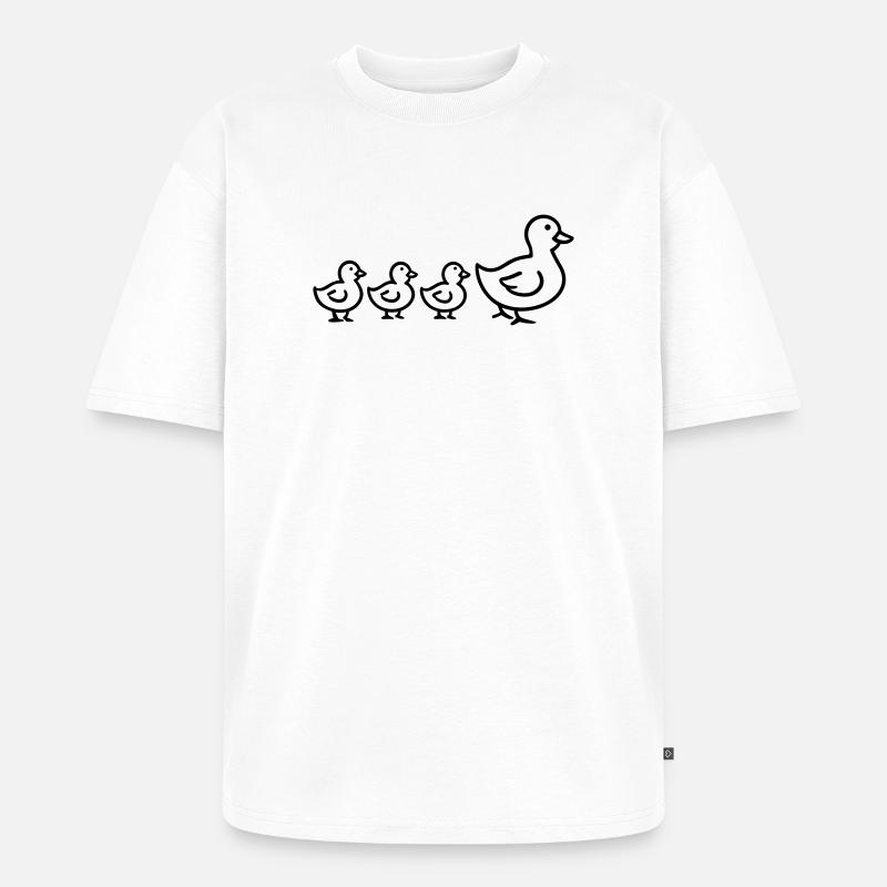 Entenfamilie - Unisex Premium Oversized Bio T-Shirt - Weiß