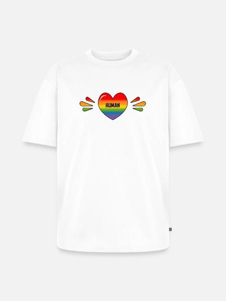 Rainbow Gay human - Unisex Premium Oversized Organic T-Shirt - white