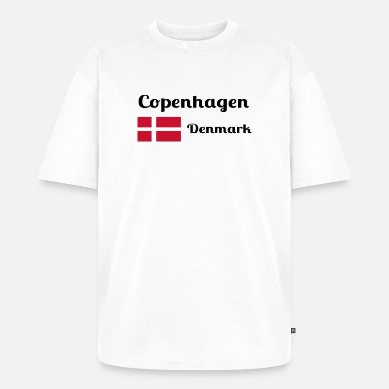 Copenhague, Danemark - Imprimés élégants - T-shirt Premium bio oversize Unisexe - blanc