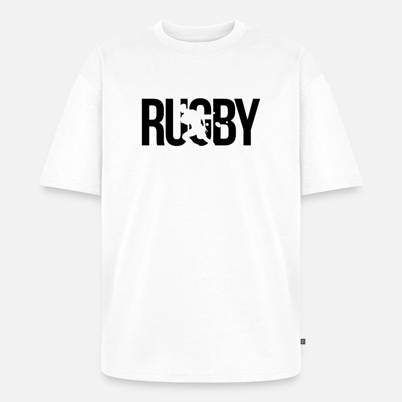 rugby - Unisex Premium Oversized Organic T-Shirt - white
