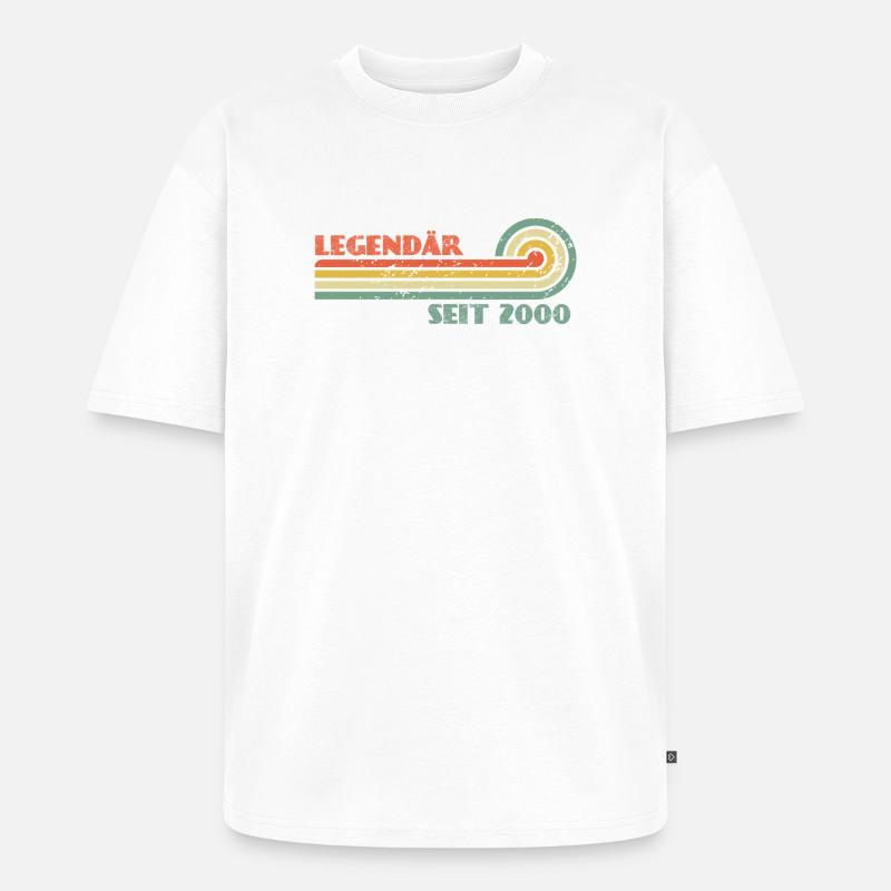 Legendär Seit 2000 Retro Rainbow - Unisex Premium Oversized Bio T-Shirt - Weiß